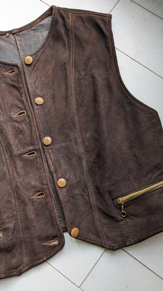 40s Vest with New Leather Patch